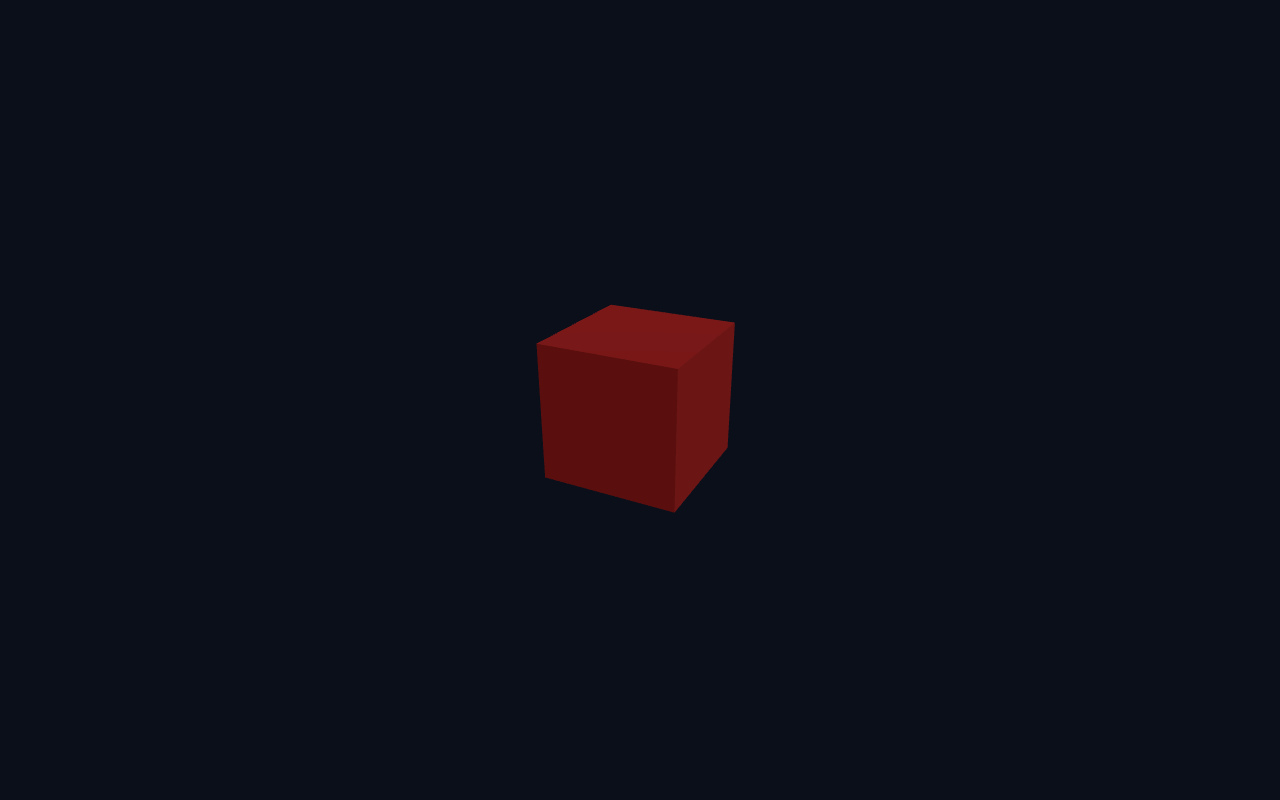 A red box rendered in Three.js