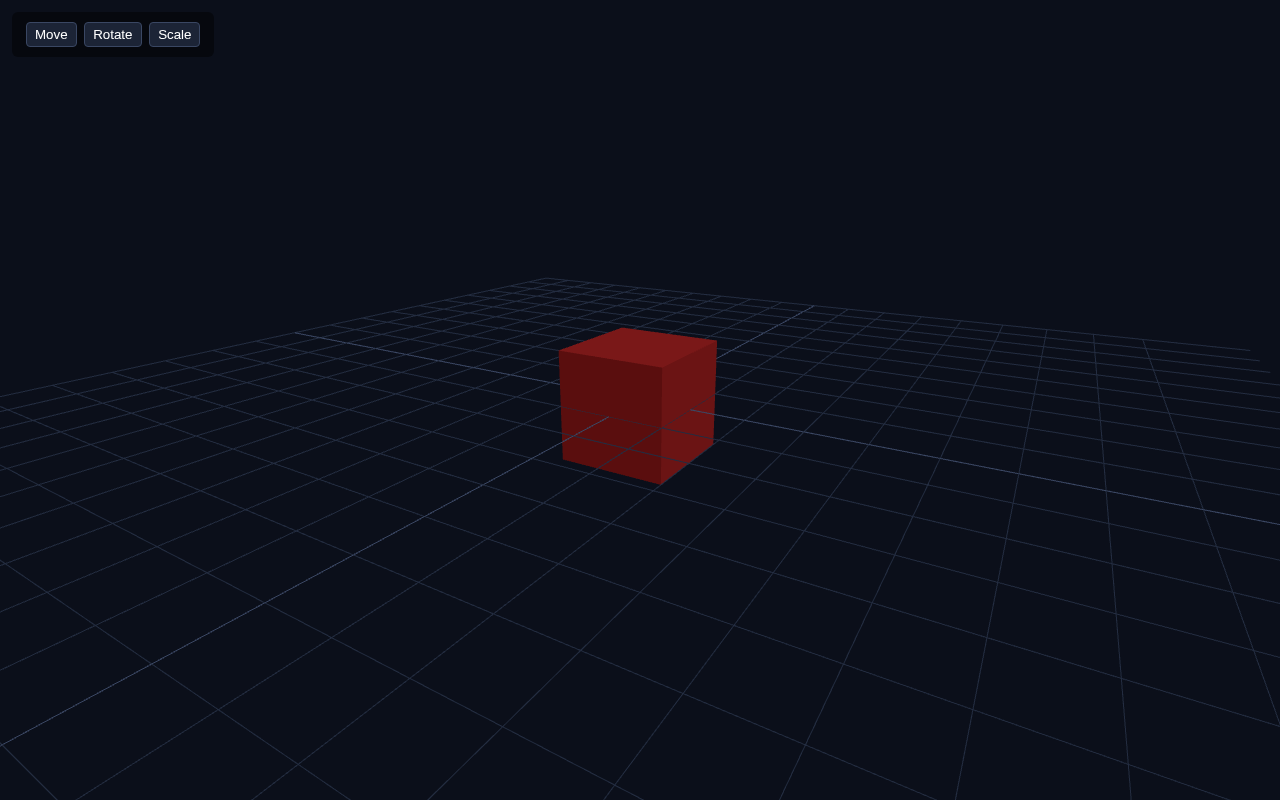A box being moved, rotated and scaled